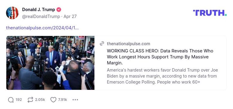 Post image from Donald Trump