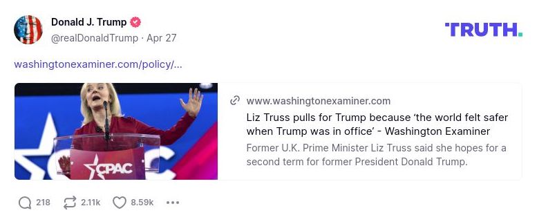 Post image from Donald Trump