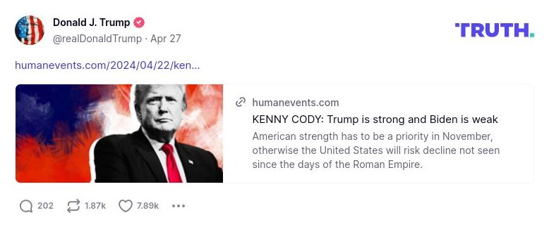 Post image from Donald Trump