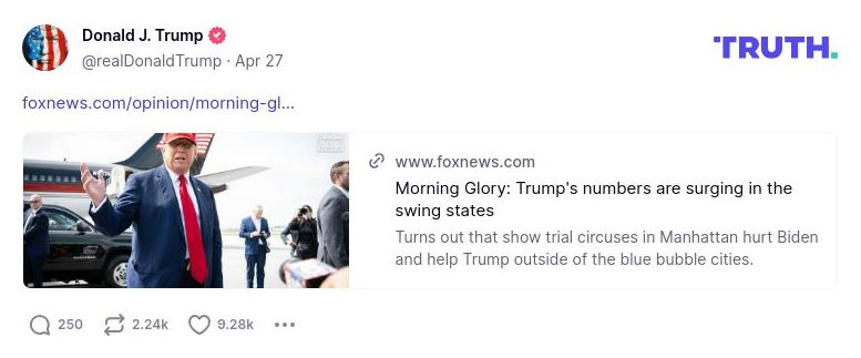 Post image from Donald Trump