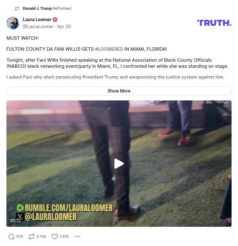 Post image from Donald Trump