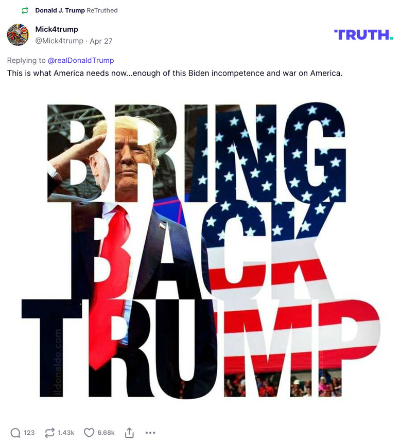 Post image from Donald Trump