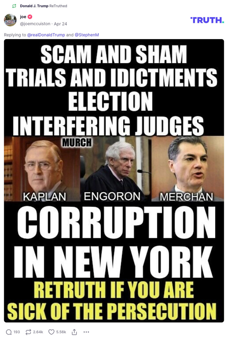 Post image from Donald Trump