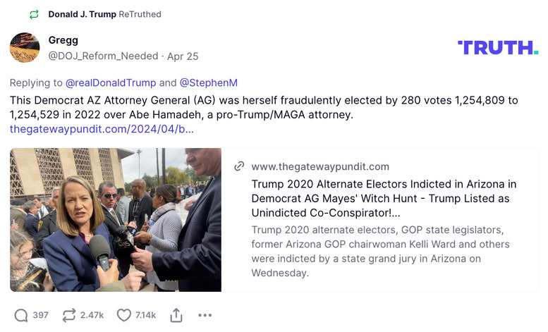 Post image from Donald Trump