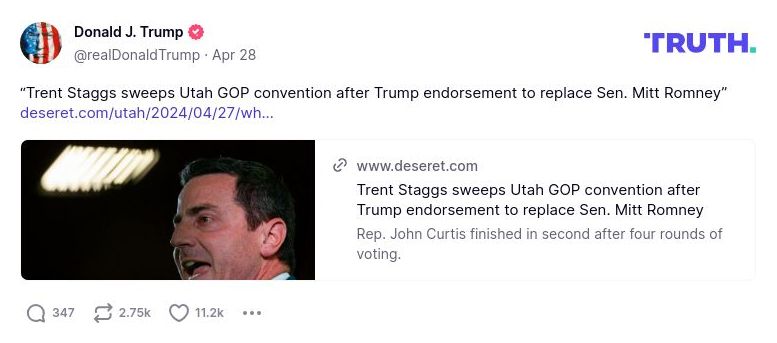 Post image from Donald Trump