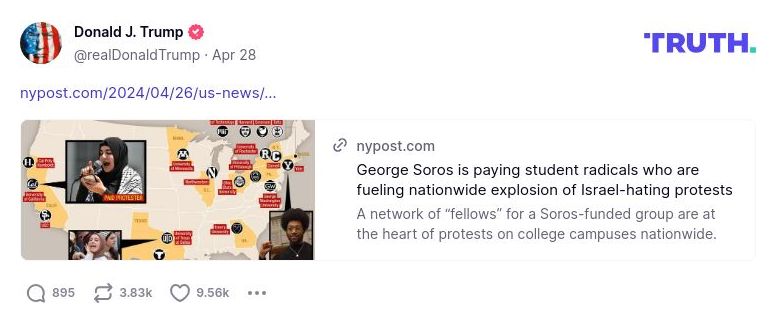 Post preview from Donald Trump