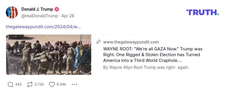 Post image from Donald Trump