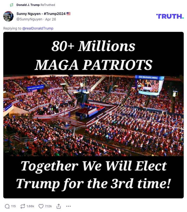 Post image from Donald Trump