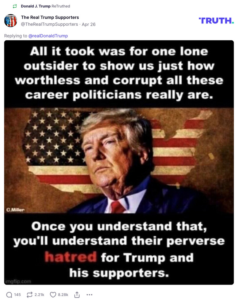 Post image from Donald Trump