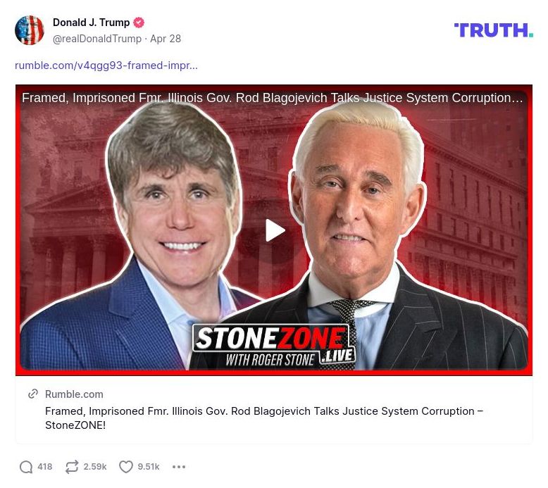 Post image from Donald Trump