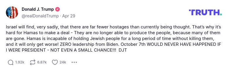 Post preview from Donald Trump