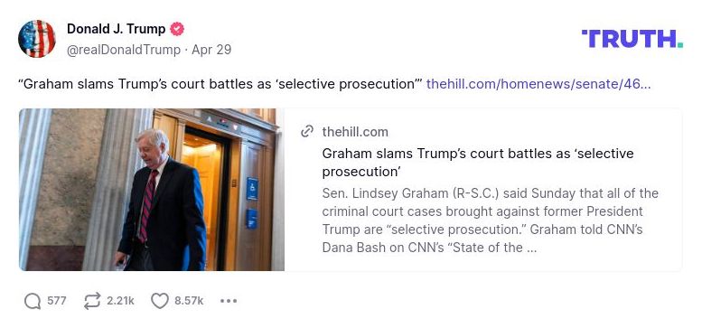 Post image from Donald Trump