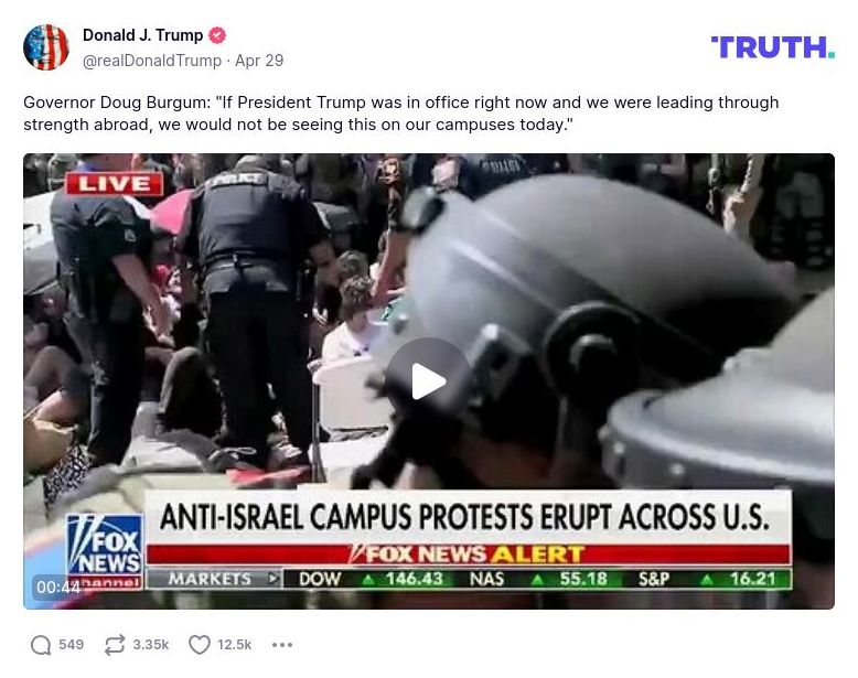 Post image from Donald Trump