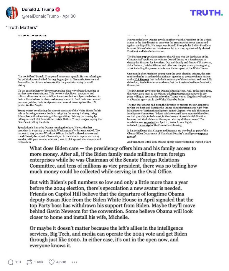 Post image from Donald Trump