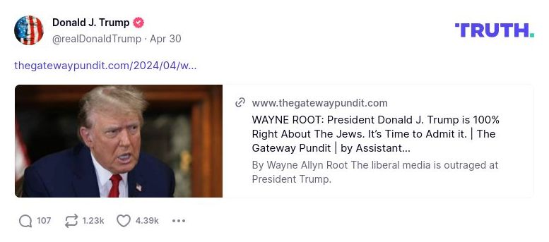 Post image from Donald Trump