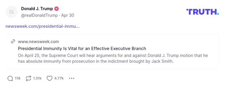 Post image from Donald Trump