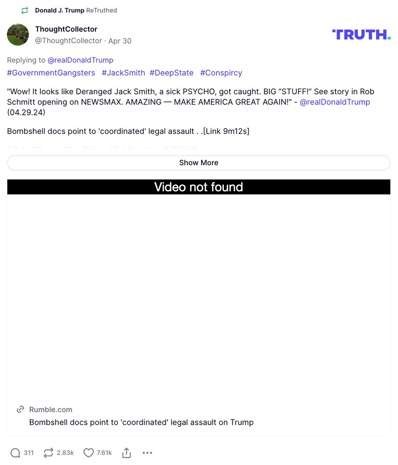 Post image from Donald Trump