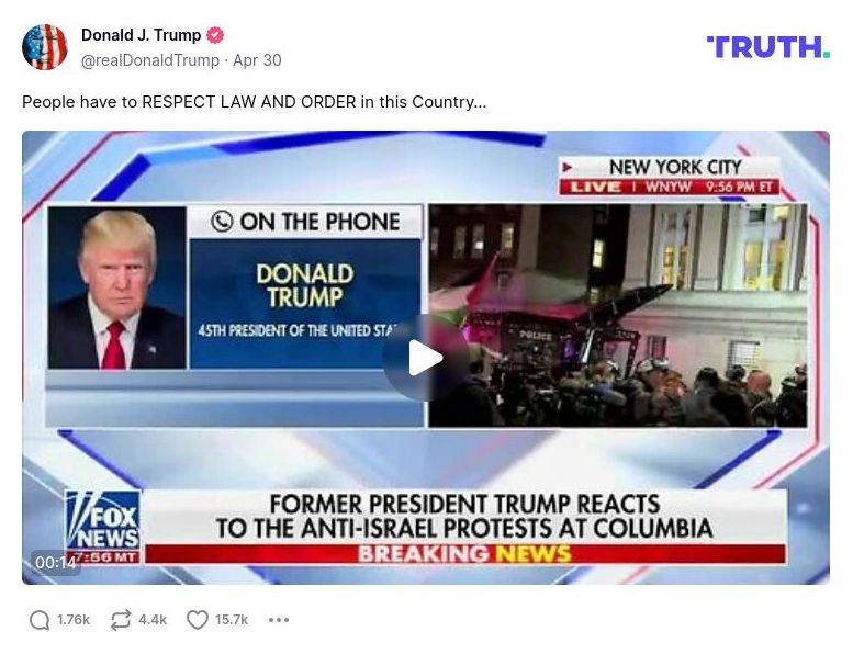 Post image from Donald Trump