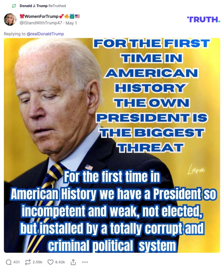 Post image from Donald Trump