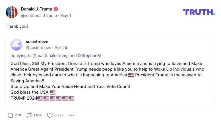 Post image from Donald Trump