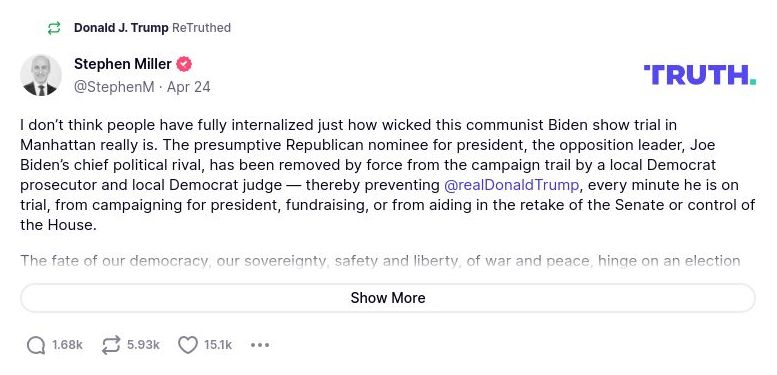 Post image from Donald Trump