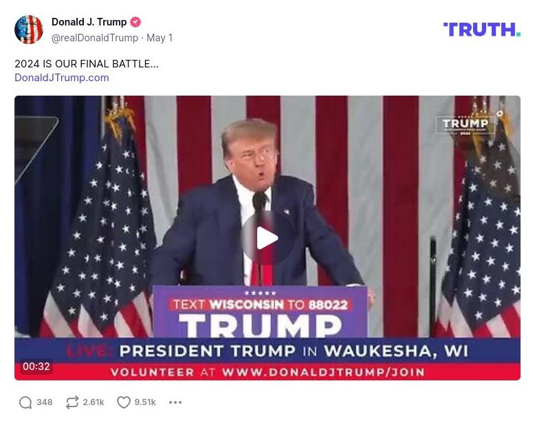 Post image from Donald Trump