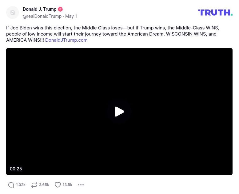 Post image from Donald Trump