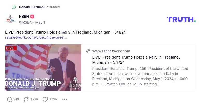 Post image from Donald Trump