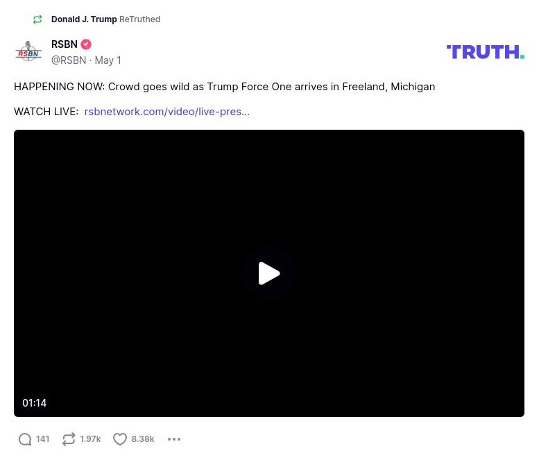 Post image from Donald Trump