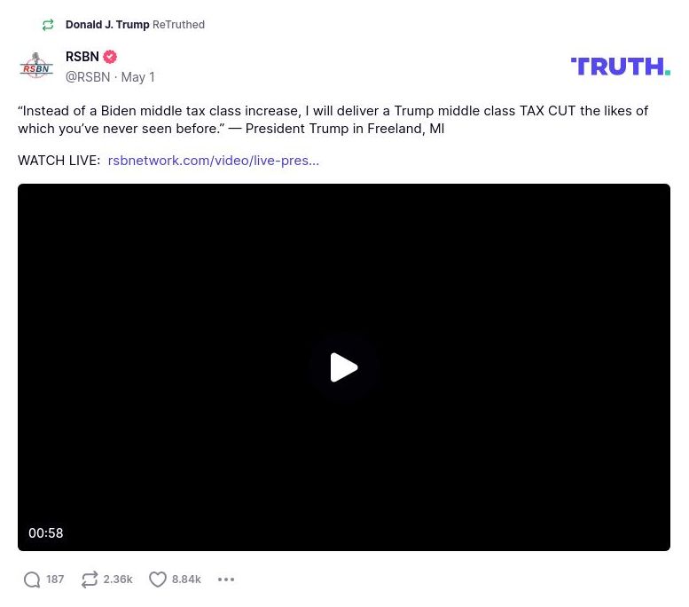 Post image from Donald Trump