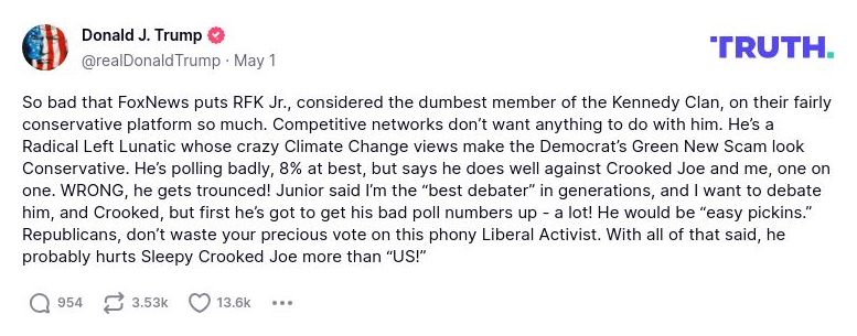 Post image from Donald Trump