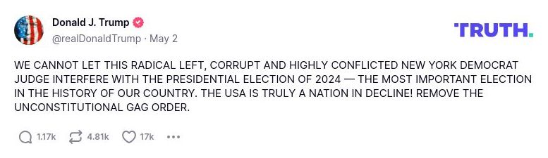 Post image from Donald Trump