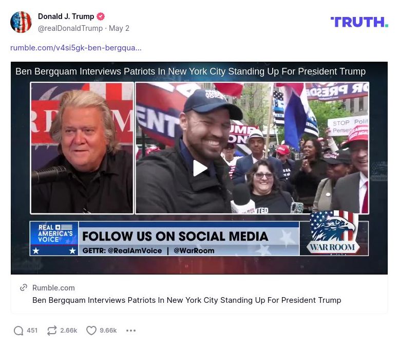 Post image from Donald Trump