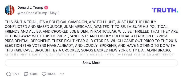 Post image from Donald Trump