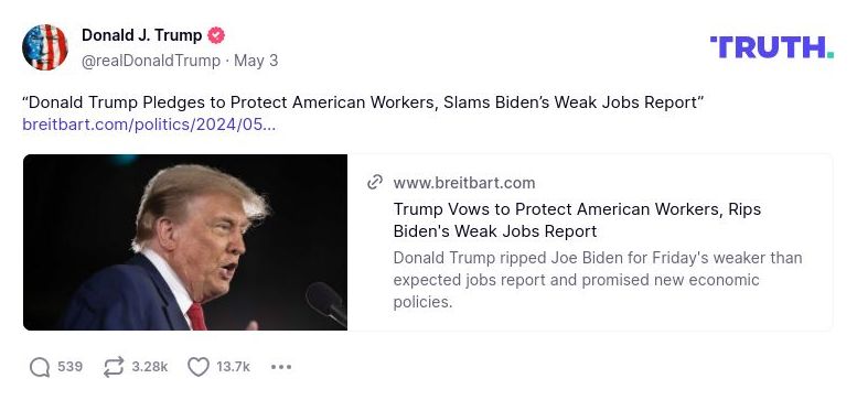 Post image from Donald Trump