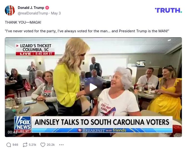 Post image from Donald Trump