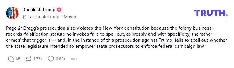 Post image from Donald Trump