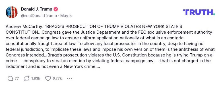 Post image from Donald Trump