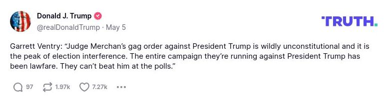 Post image from Donald Trump