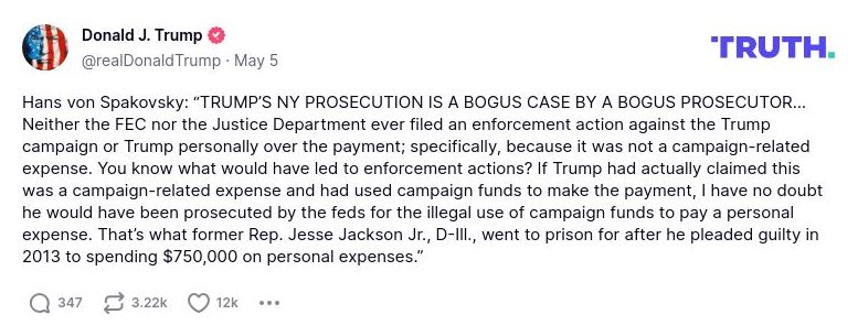 Post image from Donald Trump