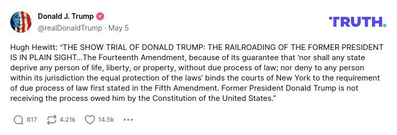 Post image from Donald Trump