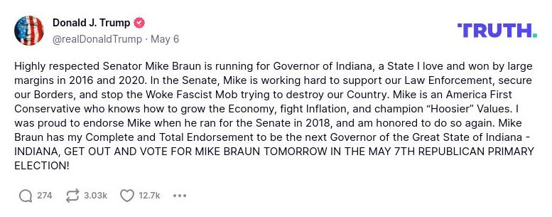 Post preview from Donald Trump