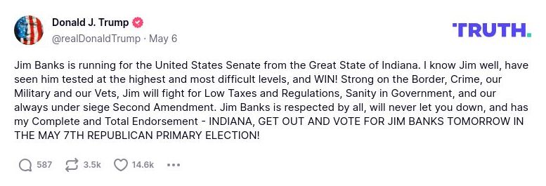 Post image from Donald Trump