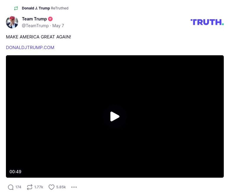 Post image from Donald Trump