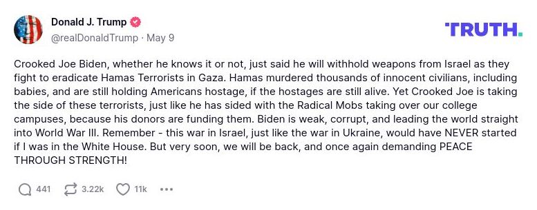 Post preview from Donald Trump