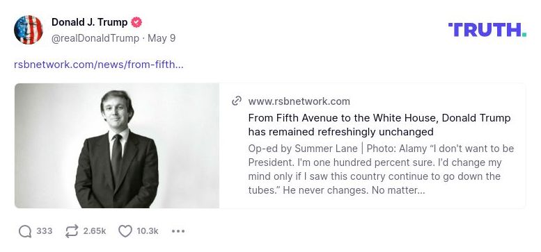 Post image from Donald Trump