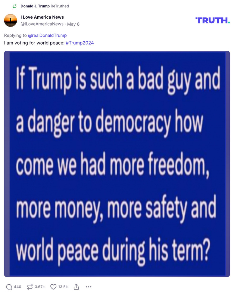 Post image from Donald Trump