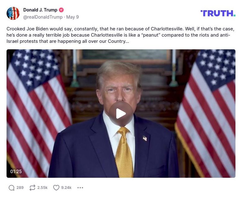 Post preview from Donald Trump