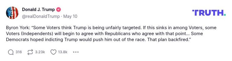 Post image from Donald Trump