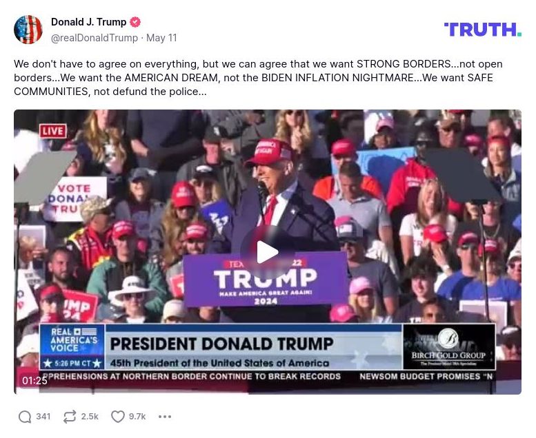 Post preview from Donald Trump